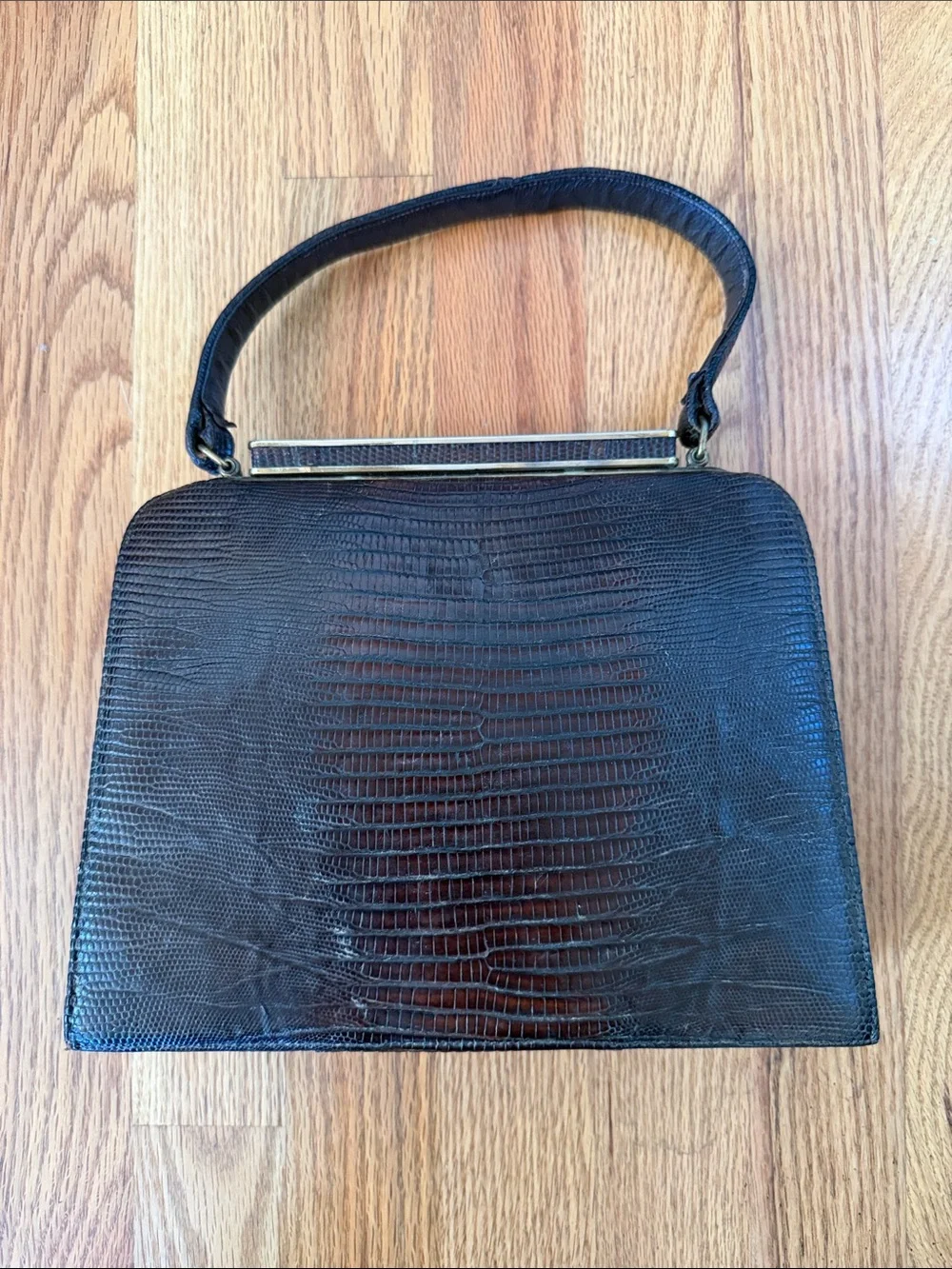 Vintage Belle stone Reptile Mid Century Top-Handle Women's Bag